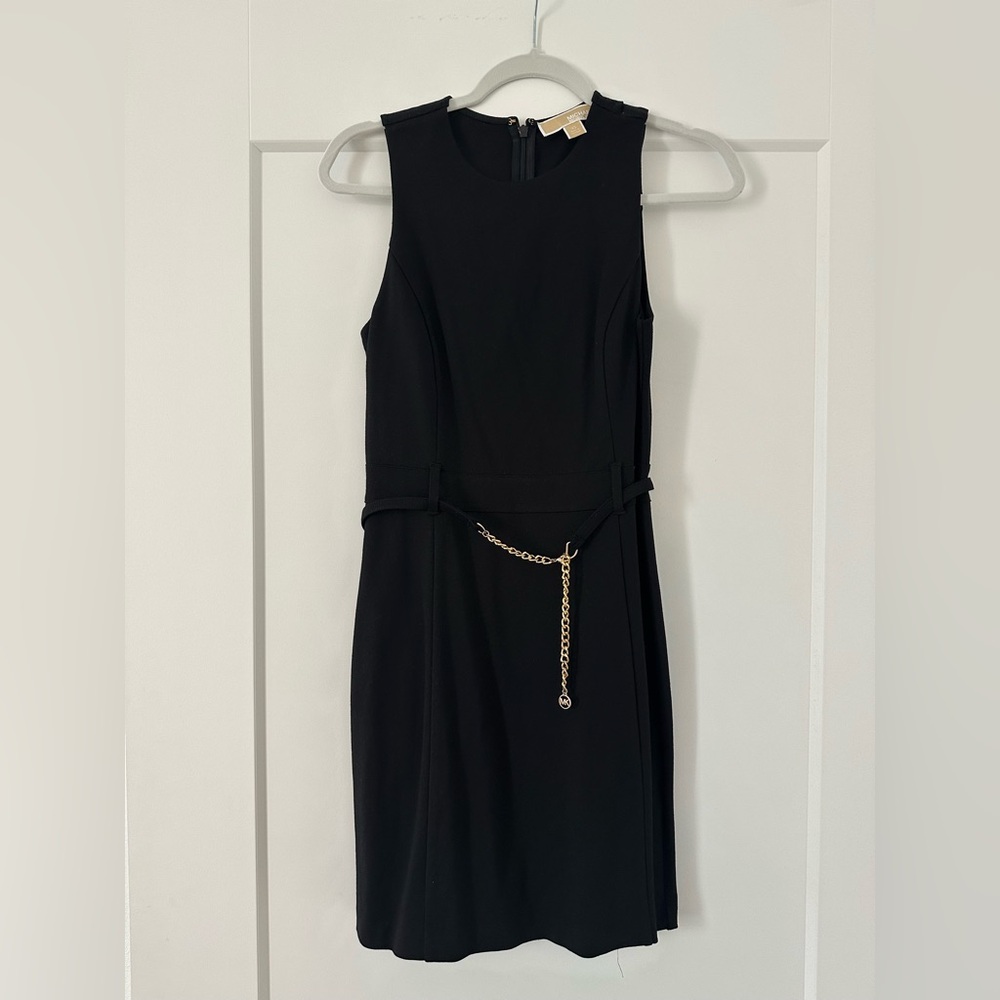 Michael Kors Black Dress with Chain Belt